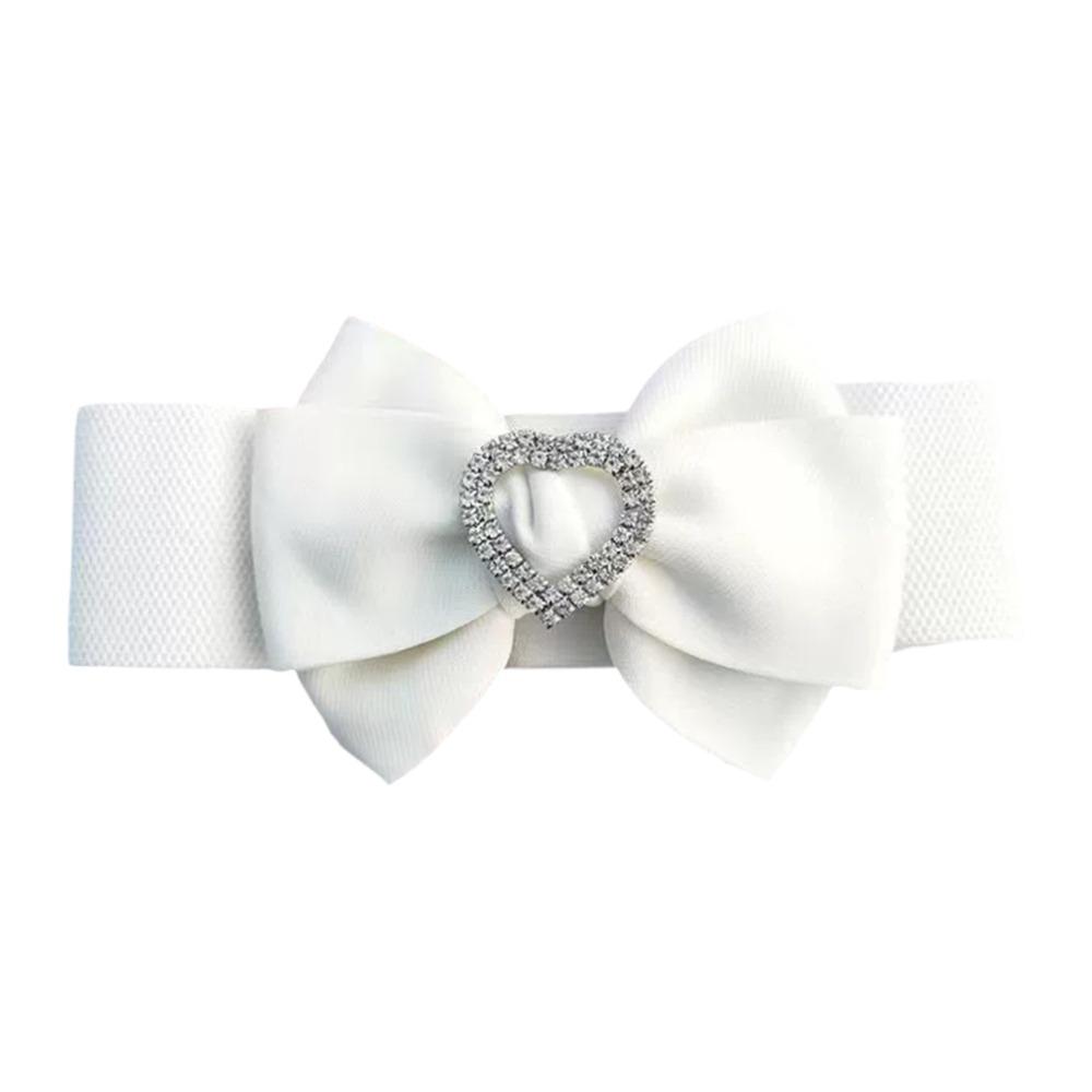 Rhinestone Wide Bow Corset Waist Belt PU Leather Waistband Strap  For Skirts Dress Top Clothes