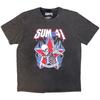 Sum 41 Stone Wash T-Shirt: All Killer No Filler Skeleton (Charcoal Grey) OFFICIA