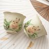 Cute Rabbit Ruyao Teacup Handmade Ceramic Flower Petal Design Gongfu Tea Cup Tea Lover Gift
