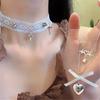 Fashion Neck Jewelry Pendant Necklace Lace Necklace Bowknot Necklace Fashion Star Pendant Necklace Gift for Women Girls