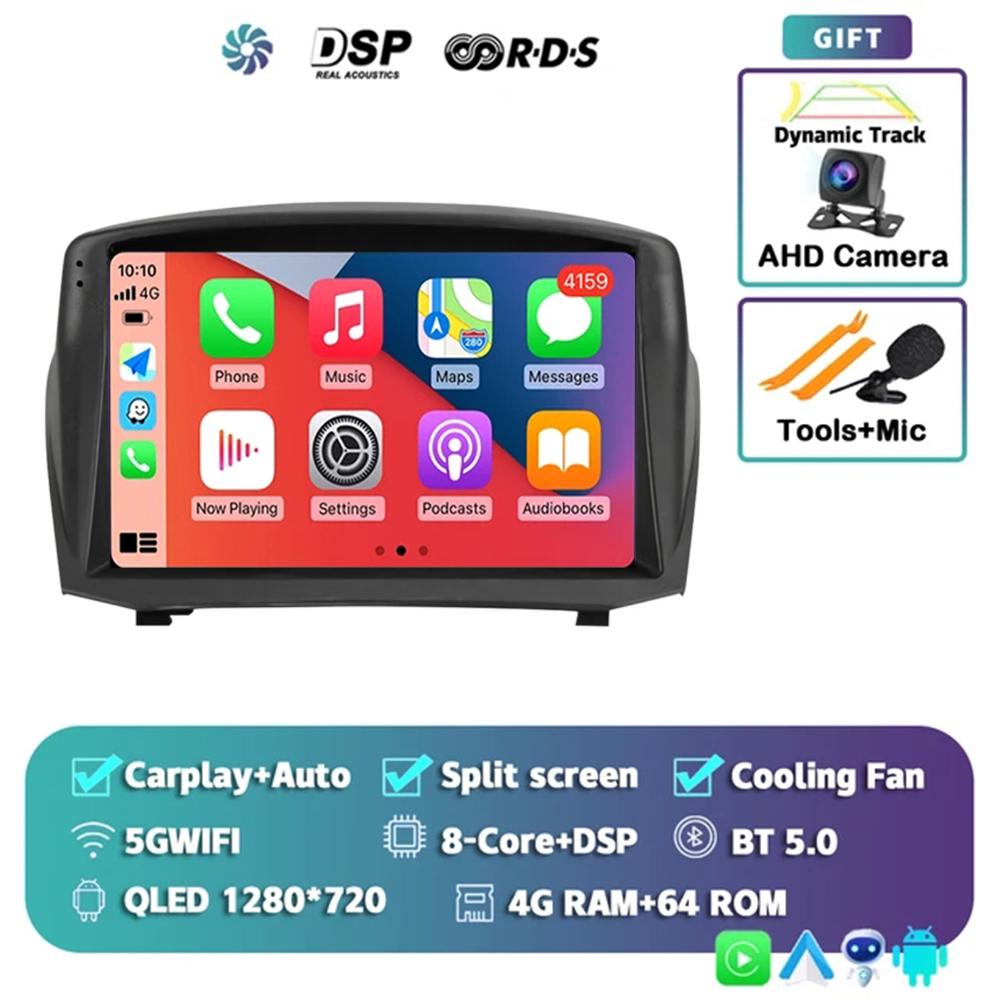 Android 14 Car For Ford Fiesta Mk 6 2009 - 2018 2 Din Navigation GPS Carplay Autoradio Stereo Multimedia Head Unit 5G LET WIFI