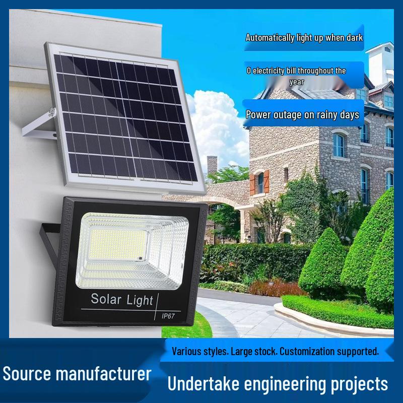 Automatic Solar Courtyard Floodlight: Dual-Head Design for Outdoor and Street Lighting