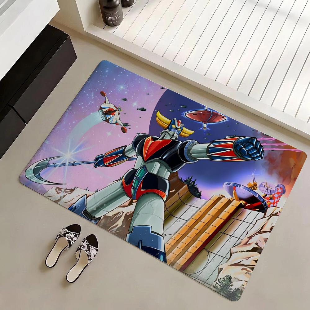 Felpudo Eco Franela Felpudo Antideslizante Inodoro Interior Suave Felpa Corta Alfombra de Piso Anime U-UFO Robot Goldrake