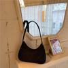 Retro Baguette Bag Women'S Bag Fashionable Black Versatile Simple Nylon Handbag Shoulder Armpit Bag