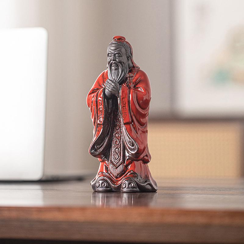 Керамика Историческая фигура Конфуций Скульптуры Фигурки Красный Помело Скульптура Домашний Гостиная Офис китайские домашние украшения