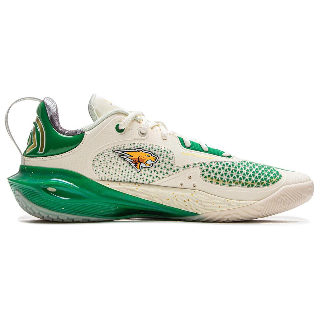 Li Ning Speed 11 Support Rebound Low top Basketball Shoes Men's White Green ABAU053-14