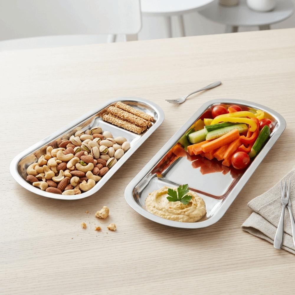 Irregular Outline Fruit Tray Mirror Polished Metal Serving Platter Fruit Dessert Display Fan-shaped
