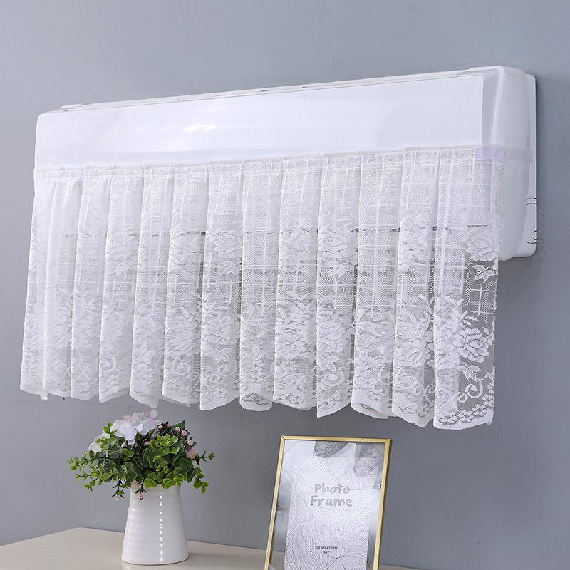 Spitzenstickerei Blume Vorhang Winddicht Staubdicht Hängeabdeckung Anti-Direktzugluft Klimaanlagenvorhang Schlafzimmerdeko