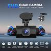 Car Dash Cam 4 Channel Black Box Driving Camera FHD 1080P Front Left Right Rear Night Vision Loop Recording add Hardwire kit