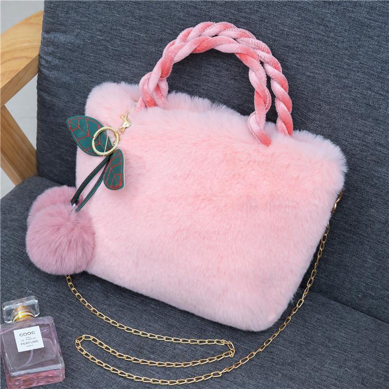New Autumn and Winter Plush Bag Cute Girl Cherry Bag Shoulder Messenger Bag Women's Handbag