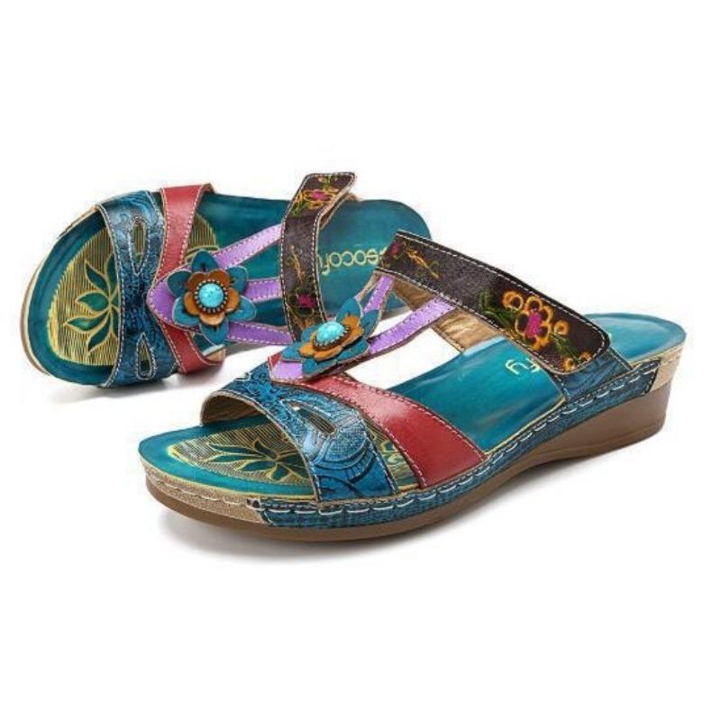 20 New Women's Shoes Sandals Large Size Slippers Flower Sandals