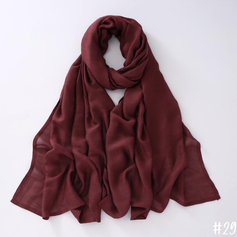32Colors Modal Polyester Hijab Scarf Two Line Stitching Muslim Long Scarves Light Weight Soft Turban Shawl Solid Scarves