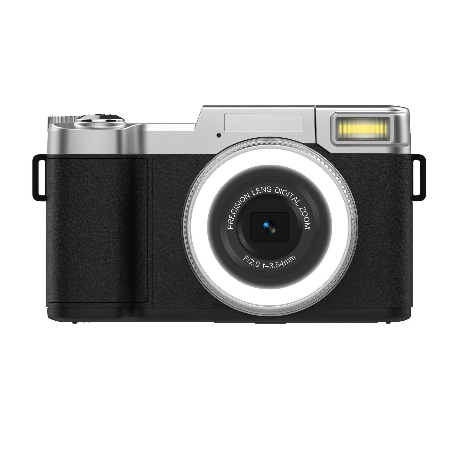 

4K Mini Portable HD Retro Camera Student Digital Micro Single Micro Camera Classic CCD Recording Outdoor Travel Camera Add 8G Card чорний