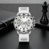 Men'S Watch Sports Fashion Trend Business Fake Three-Eye Silicone Strap Watch Digital Quartz Watch
