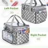 Luxja Sewing Large with Clear Compartment and Removable Perfect for Sewing Tool Storage and Bag Gray Dot Box/Sewing Bag, Double-Layered, Capacity,