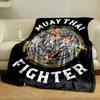 Koc Wojownika Muay Thai Koc do sypialni Koc do salonu Kanapa Koc na przerwę obiadową Miękki koc dla Przyjaciela Festiwal Prezent