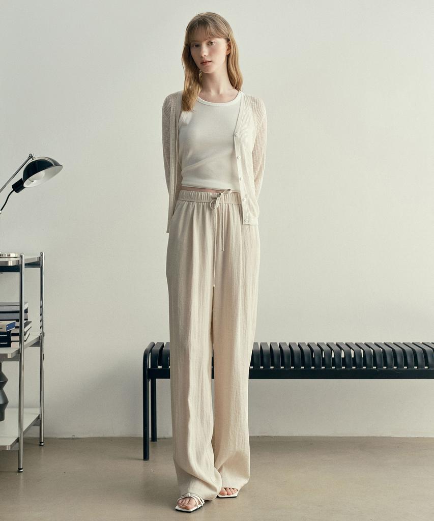 MIND BRIDGE WOMEN [W] Linen Wide Full Elastic Waist Pants - 2 Colors