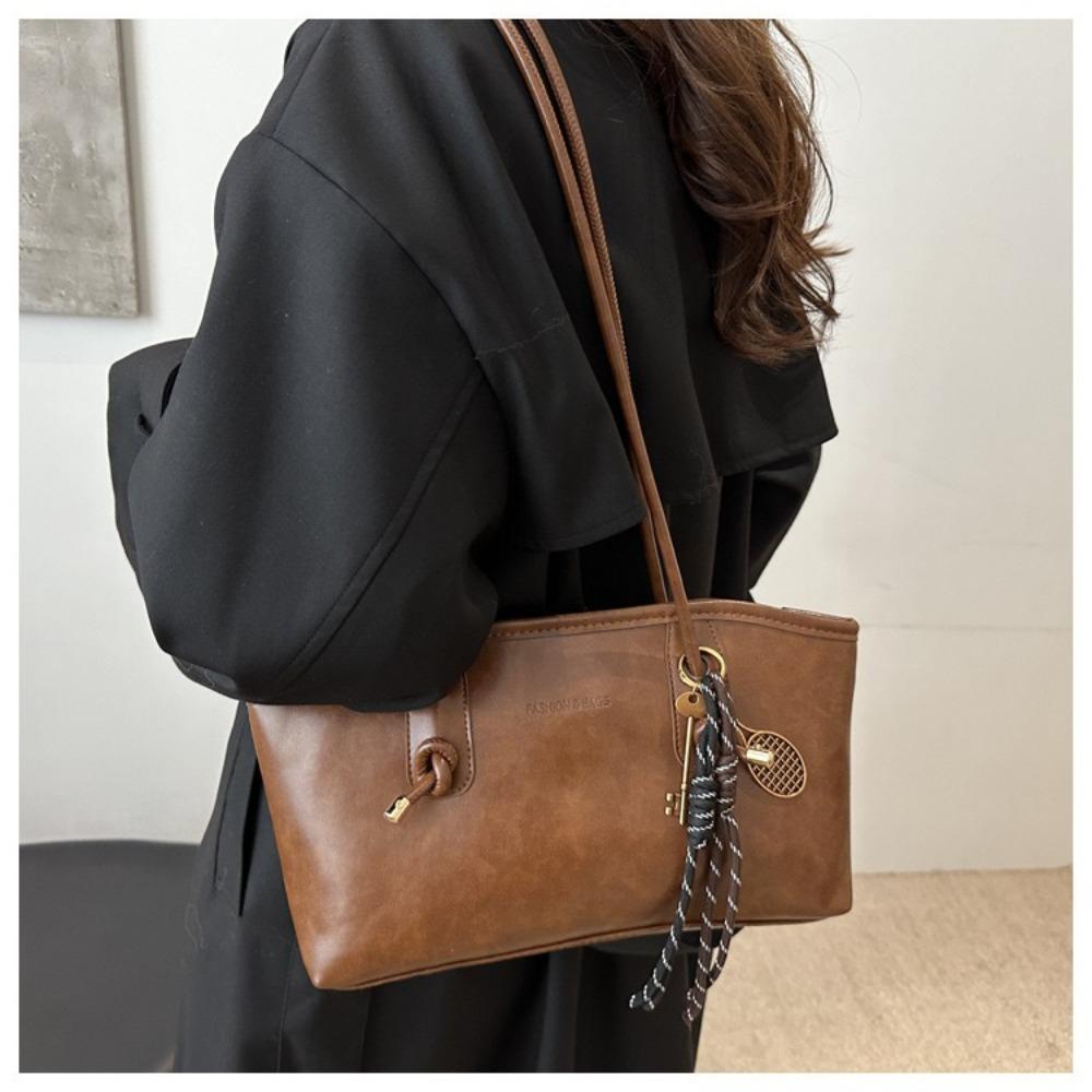 New Large Capacity Work Shoulder Bag PU Leather Simple Lady Handbags Solid Color Crossbody Bag Women Female
