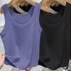 Modal Ribbed Spaghetti Strap Tank Top - Women's Versatile U-Neck Solid Color for Spring/Summer, Sports, Yoga, Base Layer.