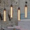 Vintage Industrial Wrought Iron Pendant Lamp with Edison-Style Energy-Saving Tube for Coffee Shop or Bedroom