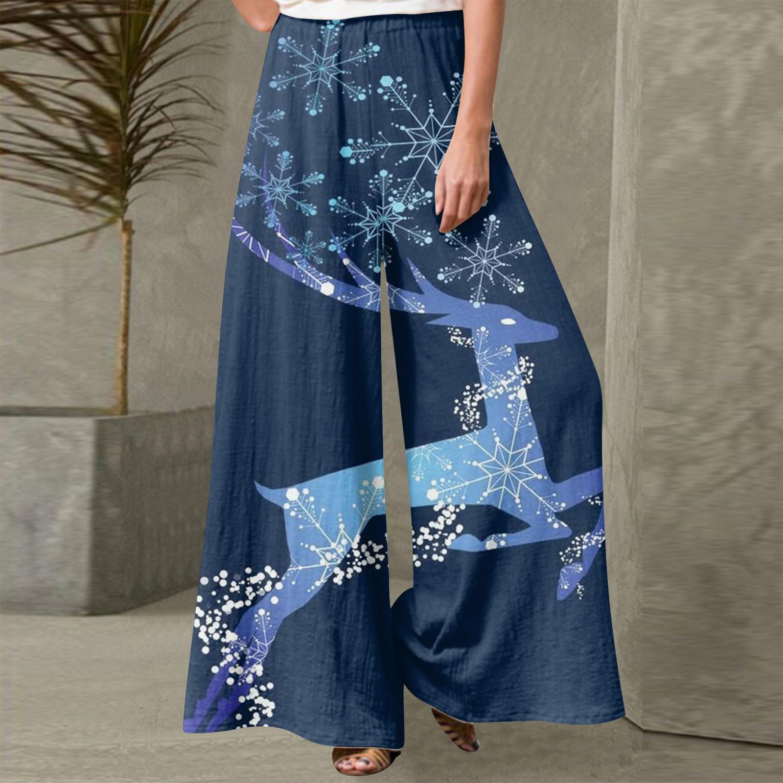 Women s Fashion Butterfly Print Casual Loose Street Straight Leg Pants XL