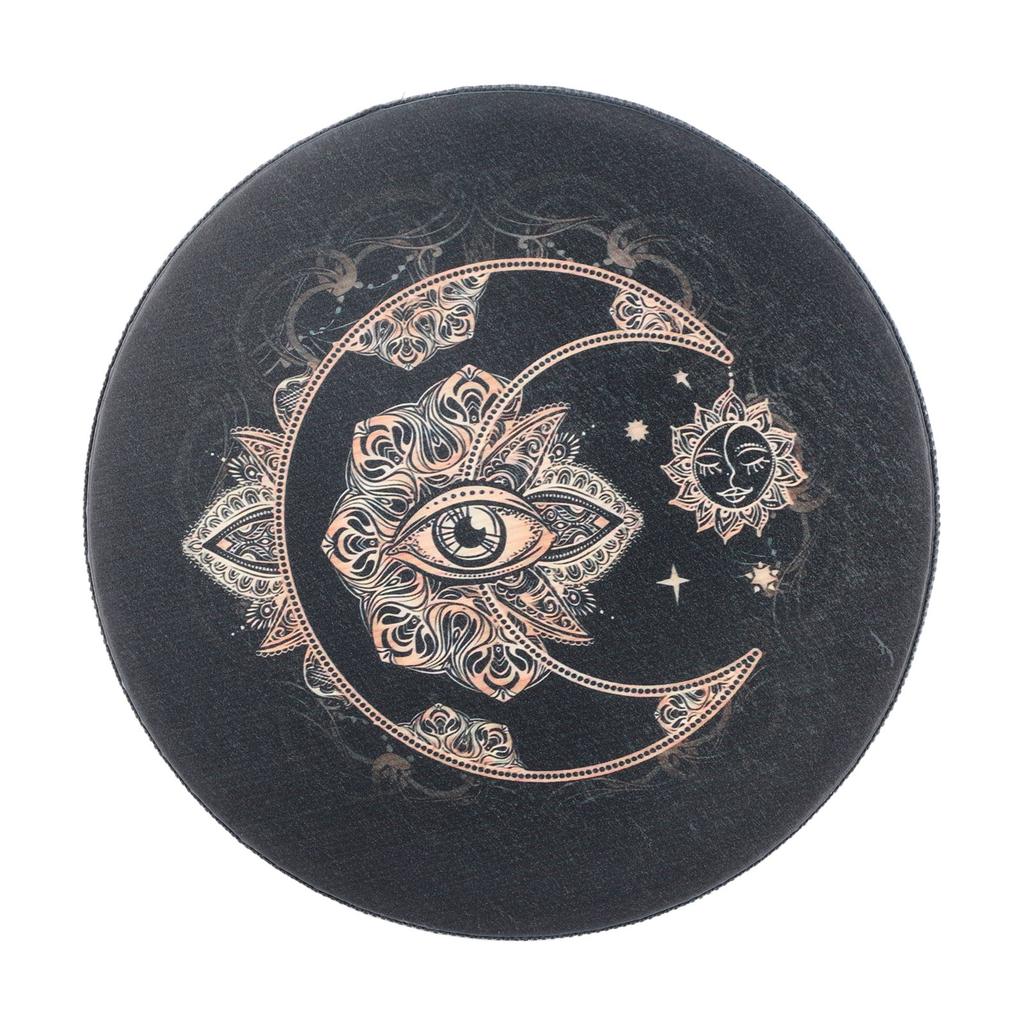 Shaman Meditation Moon Drum Vintage Distinctive Shaman Drum with Wood Stick for Sound Healing Instrument Black