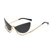 Trendy half-rimmed diamond sunglasses personalized half-rimmed fashion ladies party new style fashion lower half-rimmed metal
