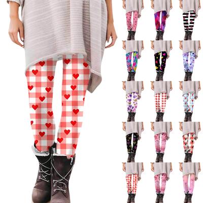 Damen Casual Mode Print Hose High-Waist Straight-Leg Skinny Leggings