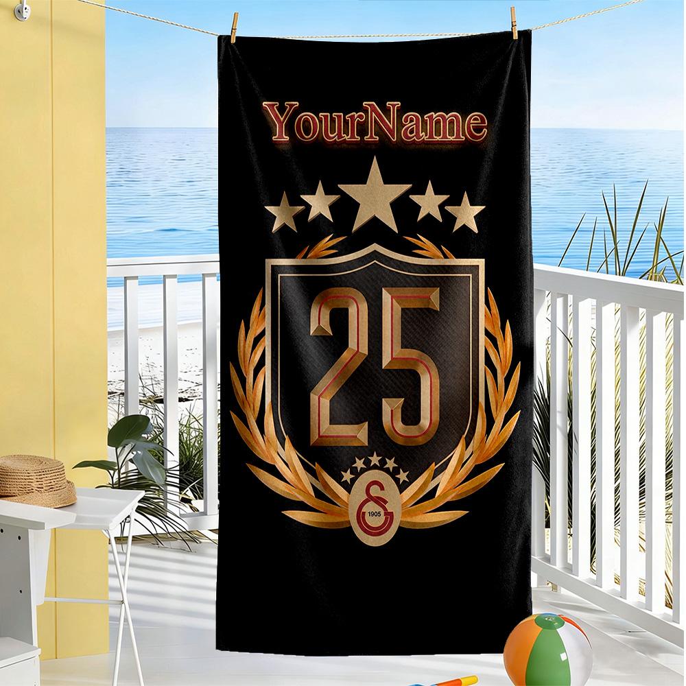Galatasaray Personalized Text Beach Towel Soft Durable Quick-Dry Suitable for Sports Travel Swimming Yoga Bathroom Beach And Pool