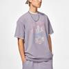 Li-Ning Neon Cartoon Print Loose Short Sleeve T-Shirt Unisex Tops Smoky-Purple AHSSC47-2