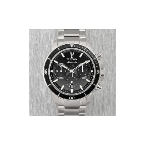 Bulova Men's Marine Star Chronograph Watch, Stainless Steel, Silver Tone (Model:) Silver Tone/Black 96B272 Stainless Steel