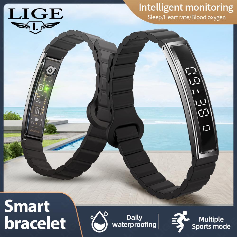 LIGE Nuovo Braccialetto Intelligente Sport, Fitness e Rilevamento Salute Impermeabile Bluetooth Smart Bracelet