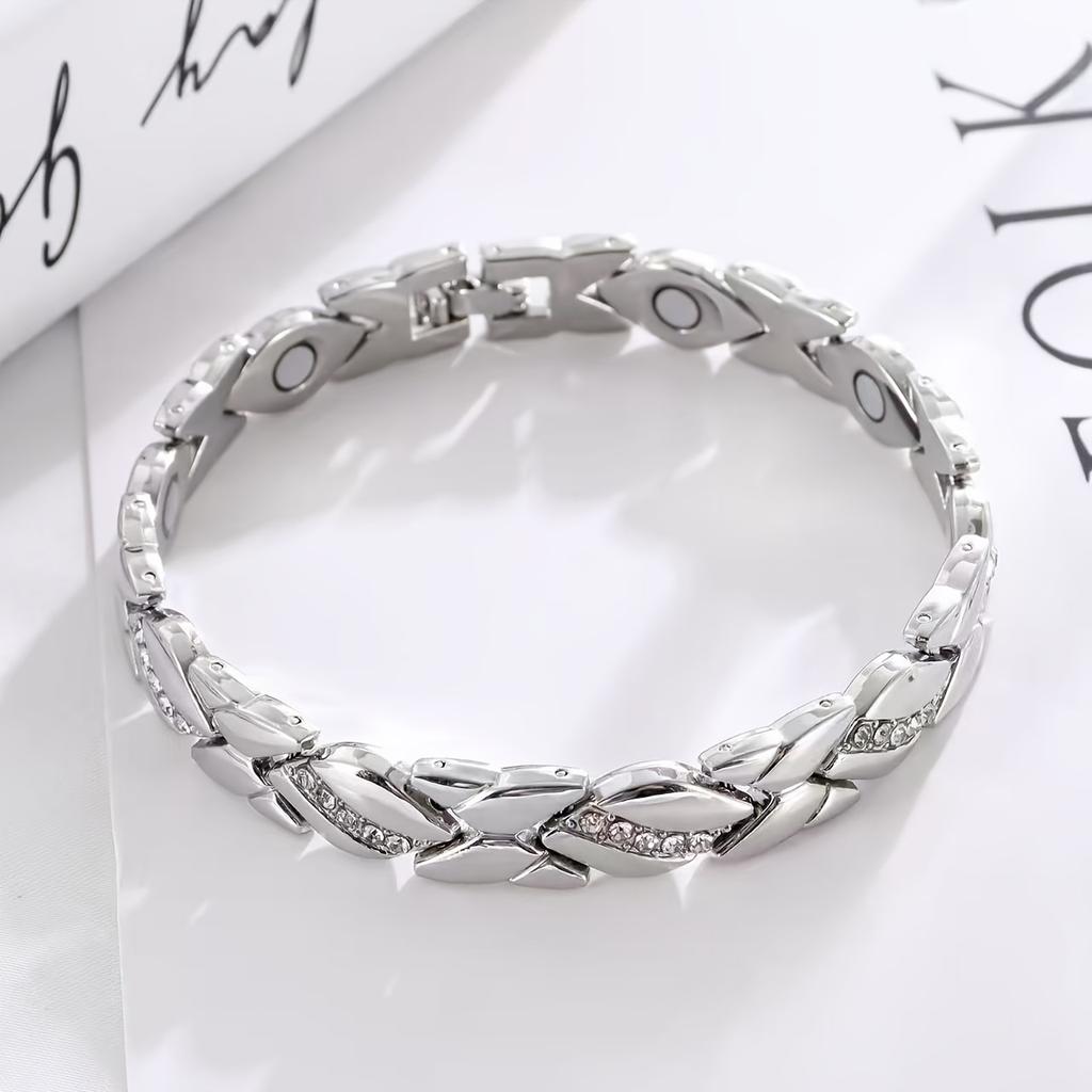 Bracelet Magnétique Feuille pour Femme Feuille Brossée Personnalité Créative Bracelet Généreux