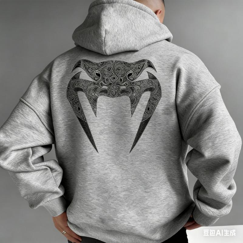 Men Hoodie Fitness Training Sweatshirt Loose Fit Comfortable Sportswear for Daily Boxing Fighting Gym