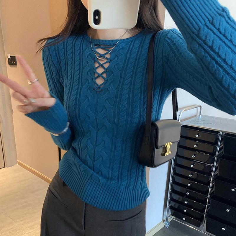 

Женский приталенный кардиган с рельефным узором «косы» - Идеальный слой для осени/зимы Small синий