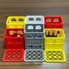 Stackable Battery Storage Box with Secure Latch Space-saving Battery Organizer for AA AAA 18650 21700 Batteries Compact Desktop Case