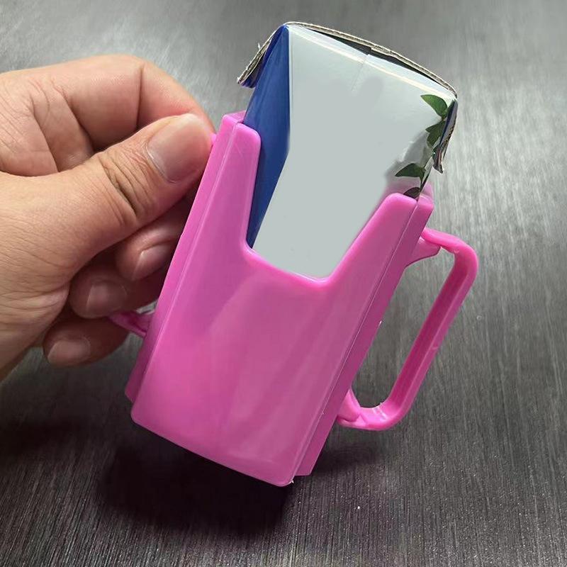 Fucntion Adjustable Safe Toddle Practical Self-Helper Juice Milk Box Drinking Box Holder Cup For Baby Kids Handles Supply