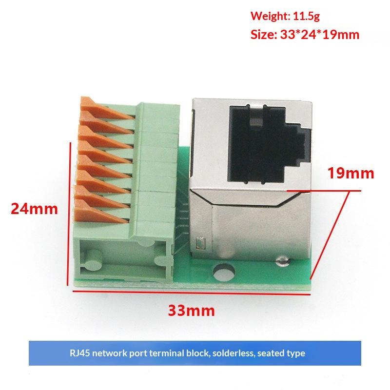 

1Pcs Data Adapter Board Female Socket Guide Rail Installation Terminals Connector RJ45 Network Port Terminal Block Welding Free