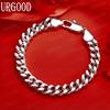 925 Sterling Silver Fashion Jewelry 10mm Side Chain Bracelet