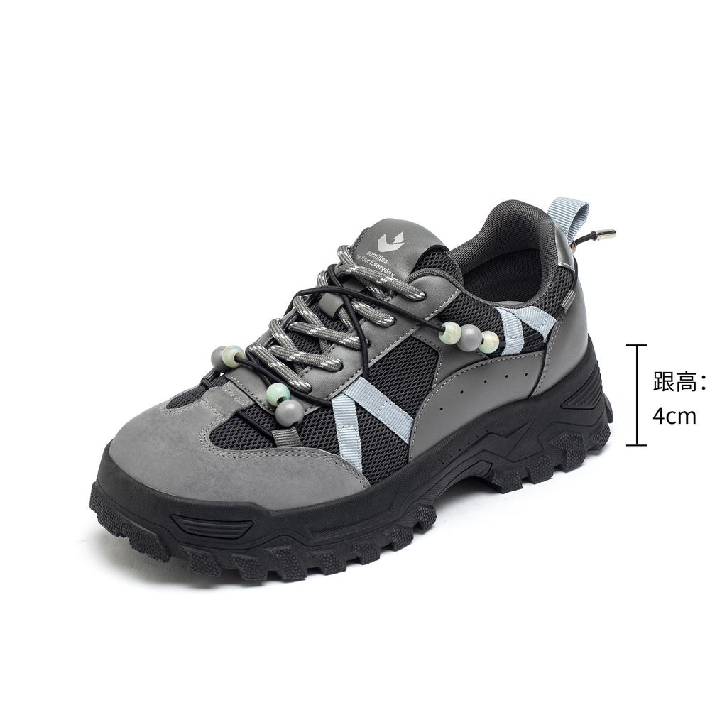 Strictly Selected Thick-soled Heightening Dad Shoes Women's 2025 Autumn Maillard Shoes Casual Soft-soled Beaded Sports Shoes Women's Shoes