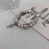 Sweet and Cool Cross Stitching Reflective Pearl Bracelet Crystal Gothic Punk Jewellery Wrist Bracelet Party Prom Gift