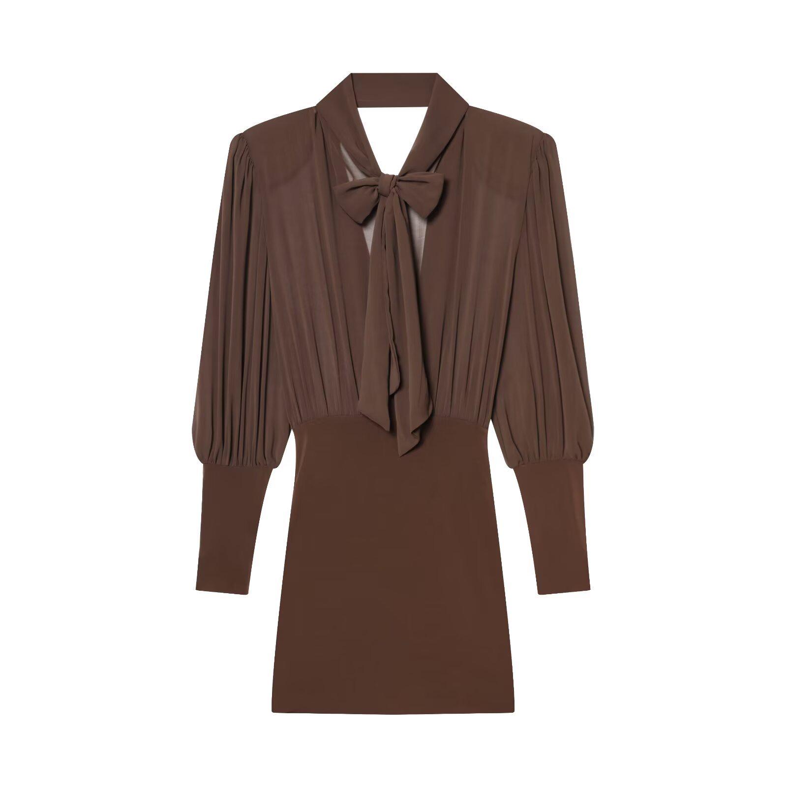 European & American Fashion Patchwork Short Dress for Women Extra Small