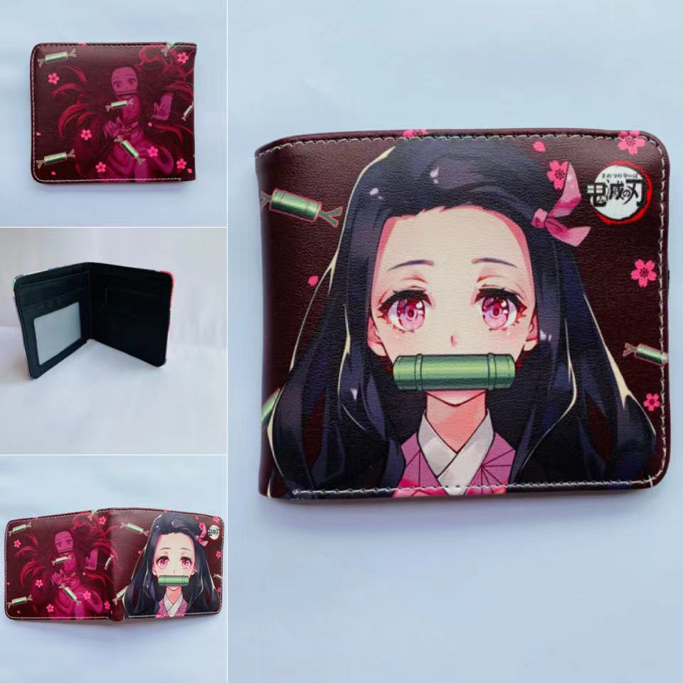 Japan cartoon comics Demon Slayer Short Fold Wallet Cartoon Coin Purse Suitable for Students 0006