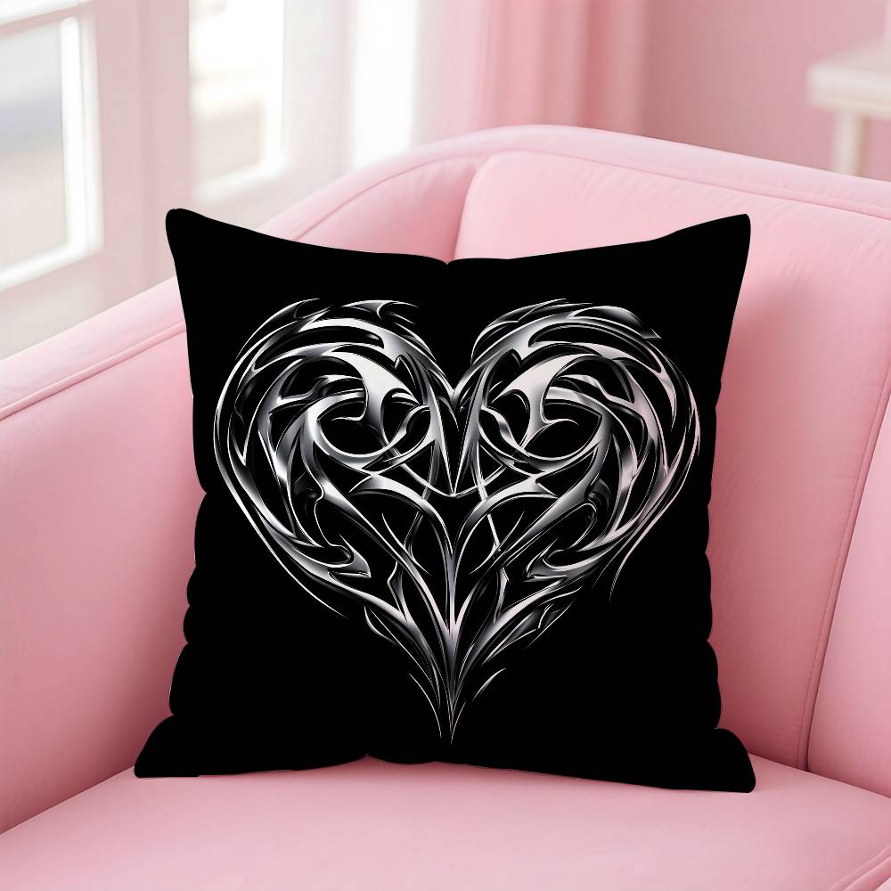 Home Decor Love-Themed Heart-Shaped Digital Print Pillowcases Pattern Cushion Cover Suitable For Sofa Bedroom Car Pillow Cover