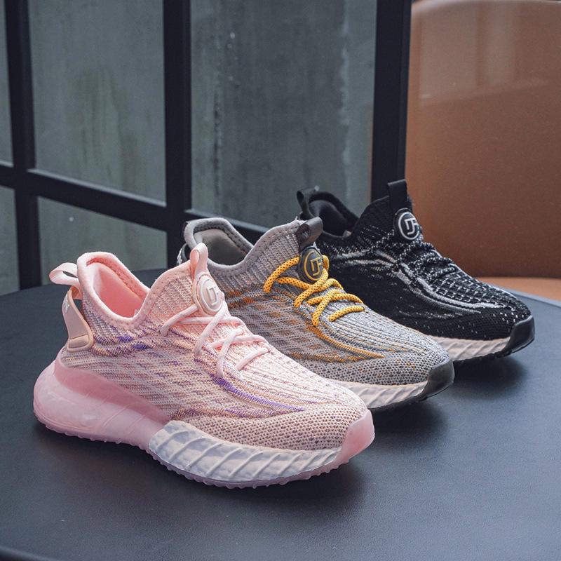 Kids' Coconut Flyknit Sneakers 2024: Breathable, Soft Sole, Casual Mesh for Boys & Girls