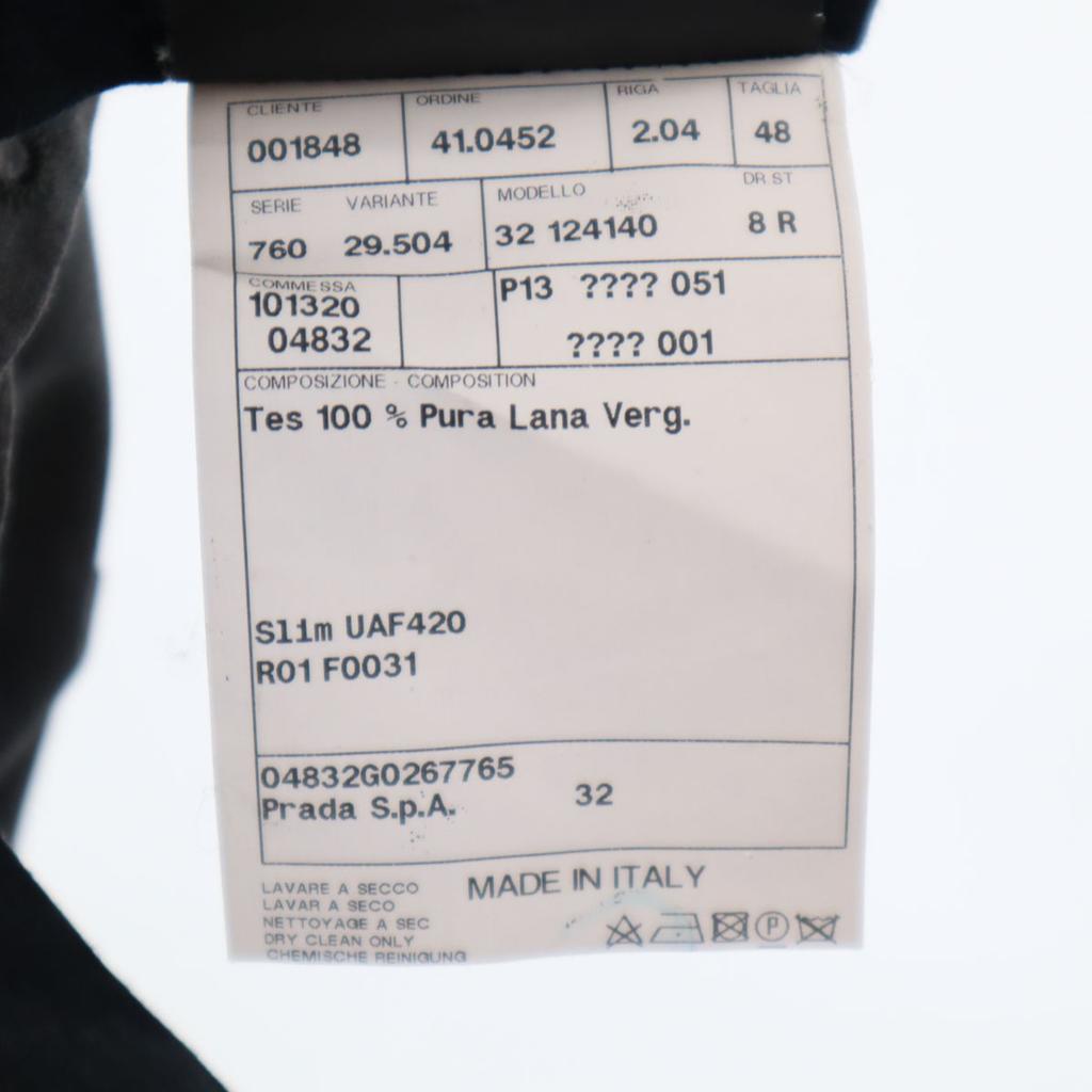 Prada Made In Italy Wool Suit Setup 48R Gray Button Fly Men's Used