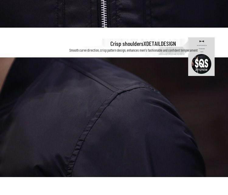 Giacca Bomber da Uomo a Colore Unito con Collo Rialzato - Giacca alla Moda Giovanile, Versatile, Vestibilità Slim