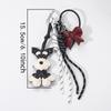 Dámský roztomilý zvířecí knírač PU kůže štěně batoh přívěsek tkaná šňůra batoh závěsný přívěsek tašky doplňky