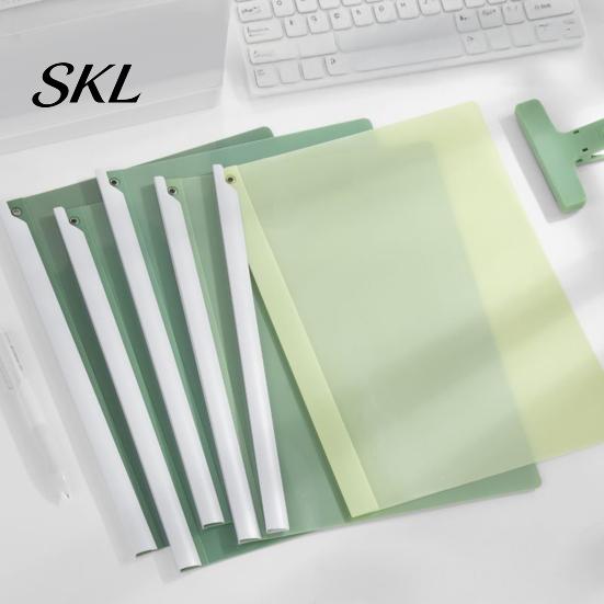Office Document Holder 5PCS Side Opening File Folder, with Rotating Sliding Bar, Lightweight Easy Add Remove Paper Folder Durable PP Gradient