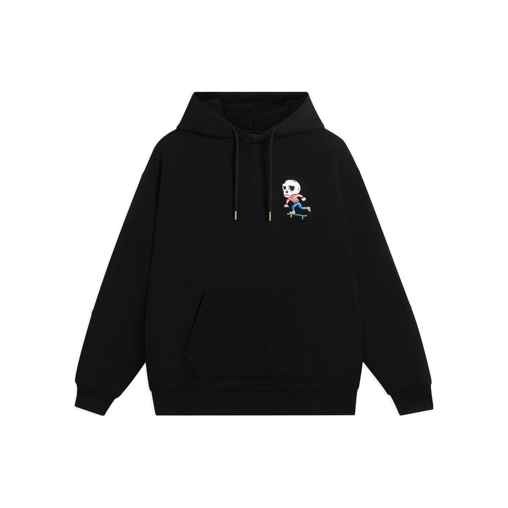 Li Ning Sweatshirts Men's Black Hooded Moderate Regular AWDS913-4
